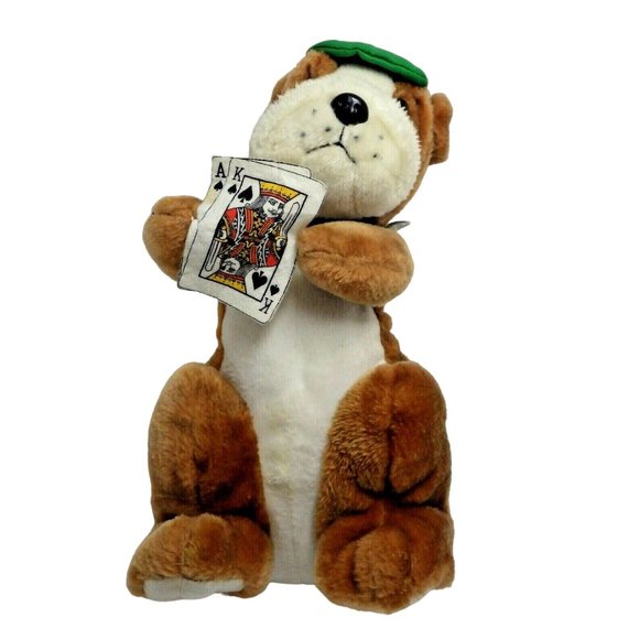 Big T Concessions Bull Dog Dealler Pit Boss Brown Stuffed Plush Spike Collar - Picture 1 of 8